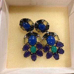 Stella & Dot Blue and Purple Gemstone Earrings